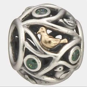 SILVER & 14k PANDORA CHARM